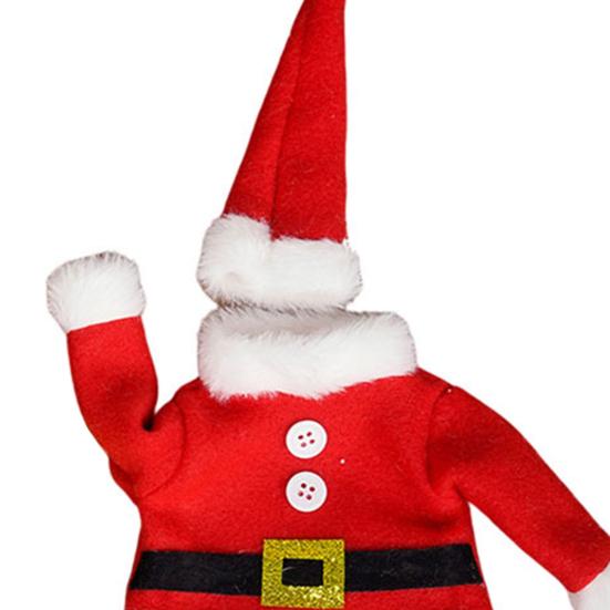 Santa Suit Wine Bottle Cover Christmas Wine Bottle Topper Covers with Leg And Hat Holiday Dining Table Centerpiece for Xmas Party Decor
