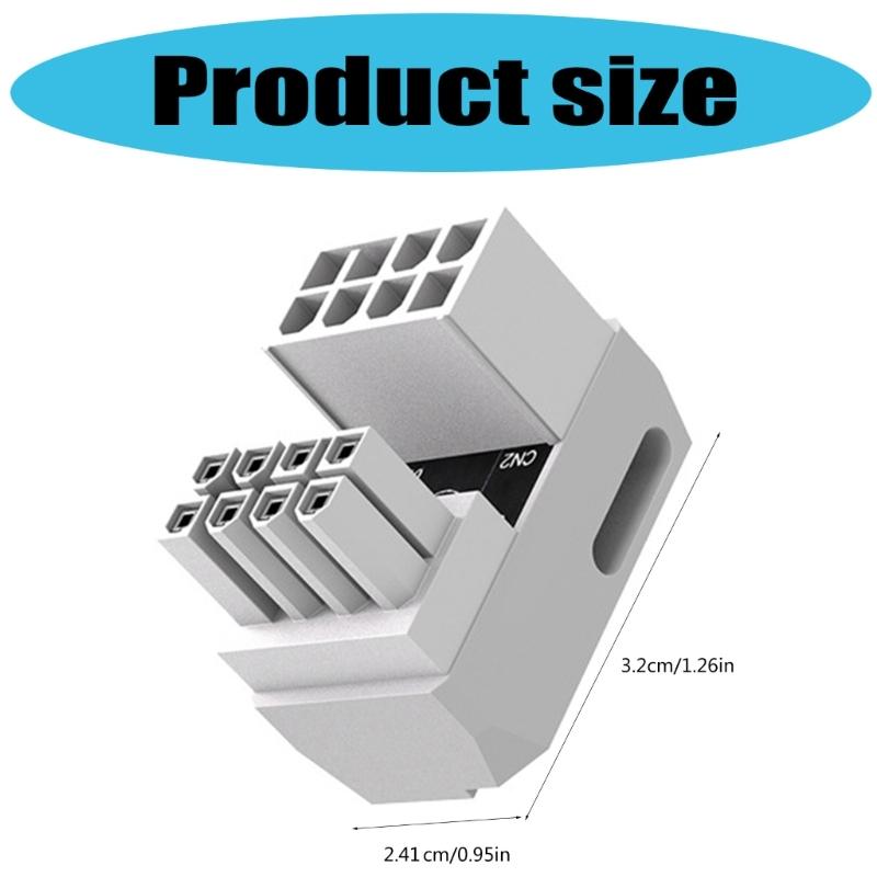 Aluminum 8Pin PCIe GPU Power Adapter 180 Degree Angled Connector Design for Graphics Card Reverse Type Accessories