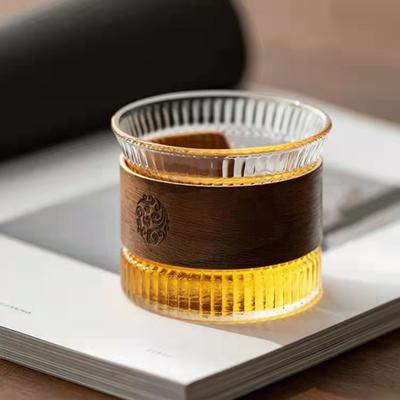 Tazza da tè da 130 ml, grande capacità, stile giapponese, tazza da tè in vetro trasparente, uso quotidiano