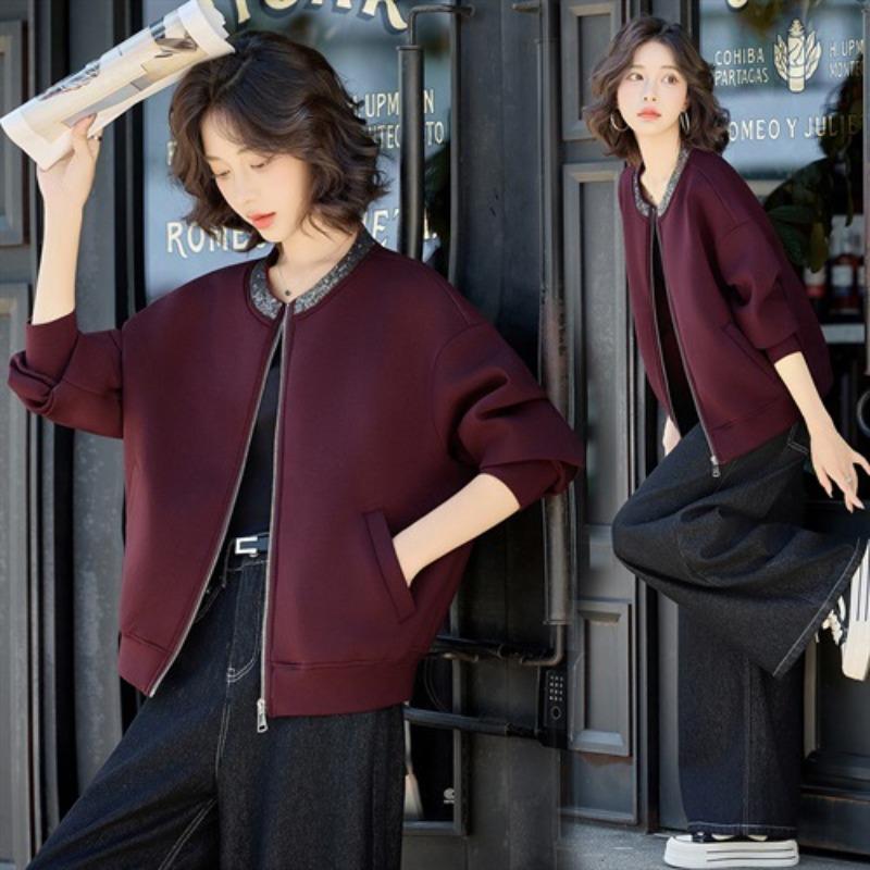 Autumn new fashion bead embroidery decorative short coat women