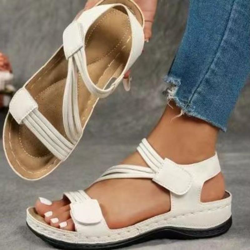 New Thick-soled Velcro Flip-flops for Women, Suitable for Intense Exercise, Large Size Beach Shoes
