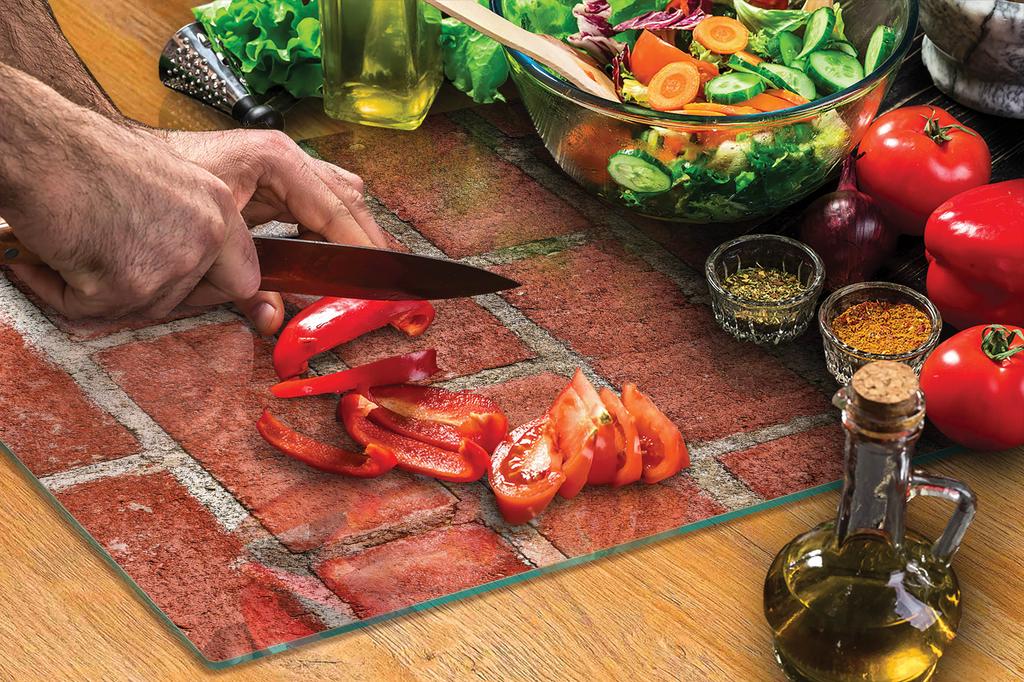 TAGLIERE IN VETRO 40x30 MATTONE