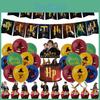 Potter Party Harry Decorations Cake Toppers Spiral Pull Flags Aluminum Foil Set