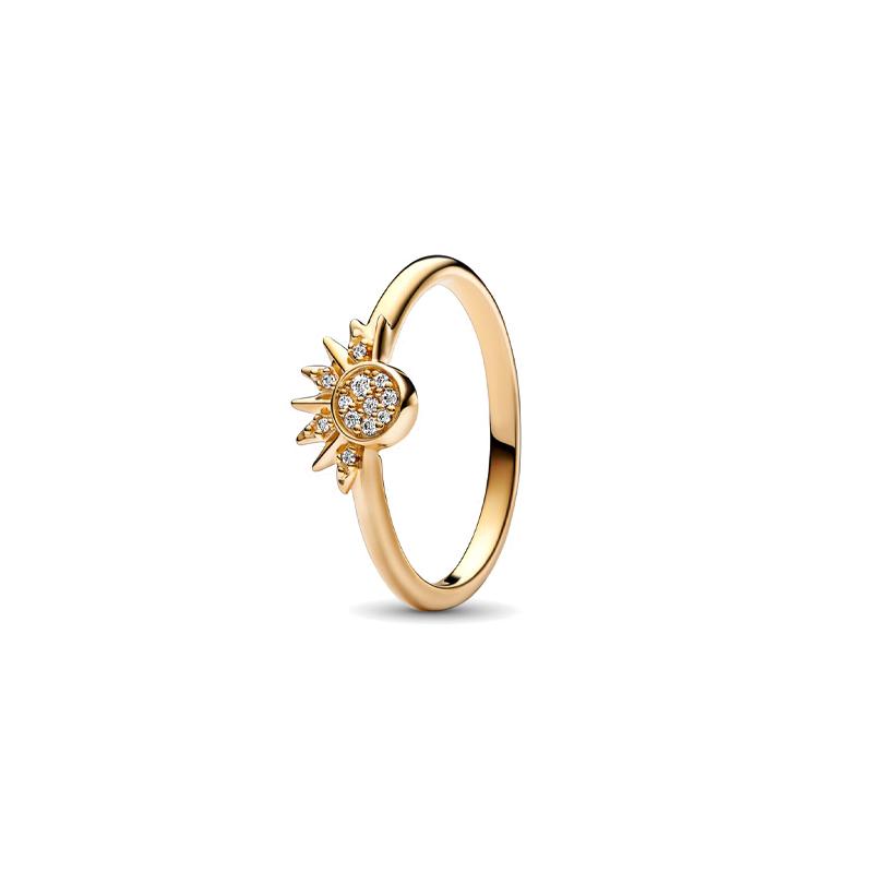 Pandora Celestial Shining Sun karat gold ring women s gold 162674C01 золотой