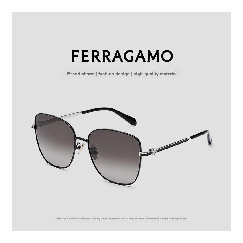 Ferragamo Fashionable Luxury Square Sunglasses Women sunglasses Black Rose-Gold SF320SLBK-1