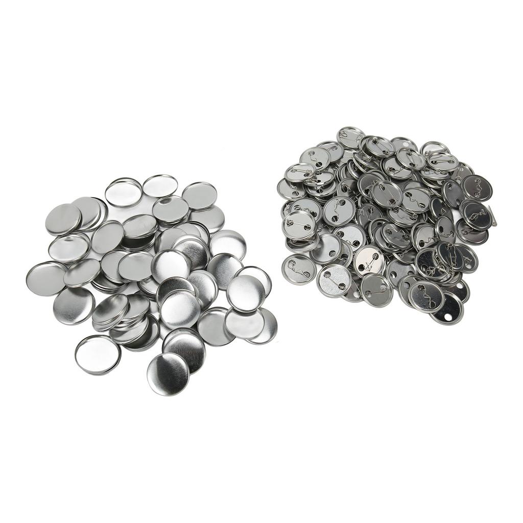 100 Sets Blank Button Badge Parts Set Round Shape Rust Prevention Easy Print Button Pin Badge Kit for Button Making Machine