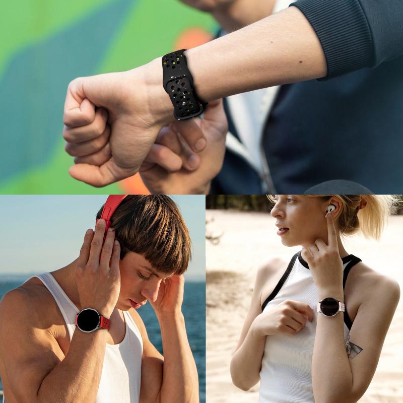 20/22mm Kleurrijk Siliconen Band met Vlindergesp in Achtvorm voor Huawei Watch GT5/Watch7, Ademend Zweetbestendig