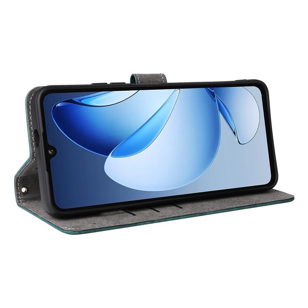 Para Oukitel C60/C60 Pro Funda Billetera Bloqueo RFID Cuero PU Cubierta de Teléfono Soporte con Correa