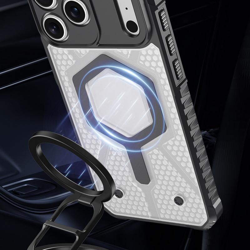 Custodia Magnetica per Telefono con Motivo a Nido d'Ape Per iPhone 17 Pro Max 16 15 14 13 Pro Max Cover Bumper Ibrida TPU+PC Antiurto