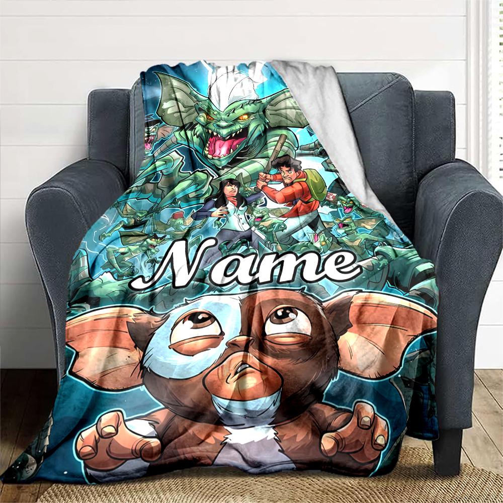 Customiz Name Personality Gremlins Blanket Soft &Warm Sofa Office Bed Travel Lunch Break Blanket, Gift Suitable All Seasons