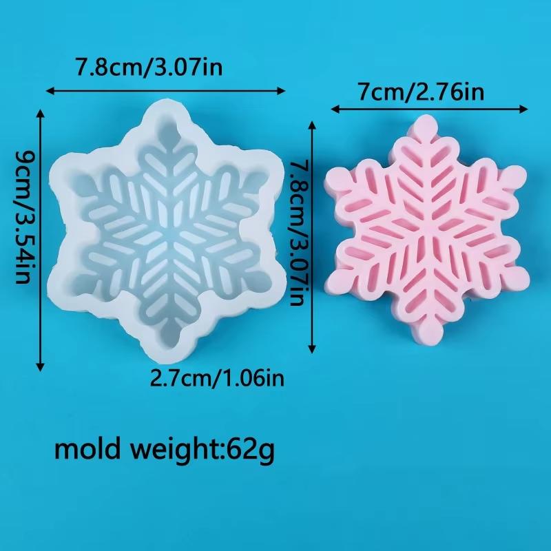 Christmas Snowflake Shaped Silicone Mold Handmade Chocolate Biscuit Cake Decoration Baking Tool DIY Candle Resin Casting Mold