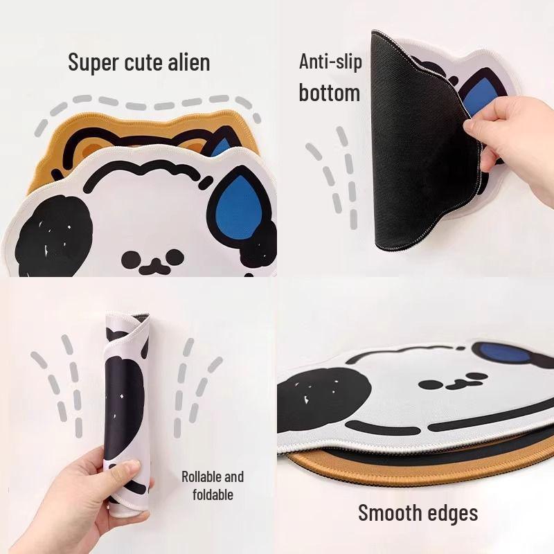 Thickened Wooden Fish-Shaped Mouse Pad with Wrist Rest - Dirt-Resistant, Washable Cartoon Design for Office Use