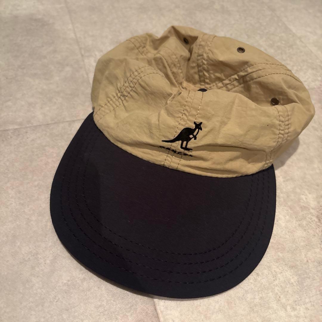 Used Rare new Kangol USA made cap 80s90s leather belt long bill black x brown
