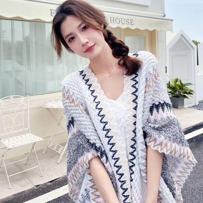 Mohair Shawl Women Go Out To Travel Qinghai To Take Pictures, Scarf Temperament Outer Cape