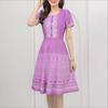 ZANZEA Women Casual Round Neck Short Sleeve Print Summer Dress