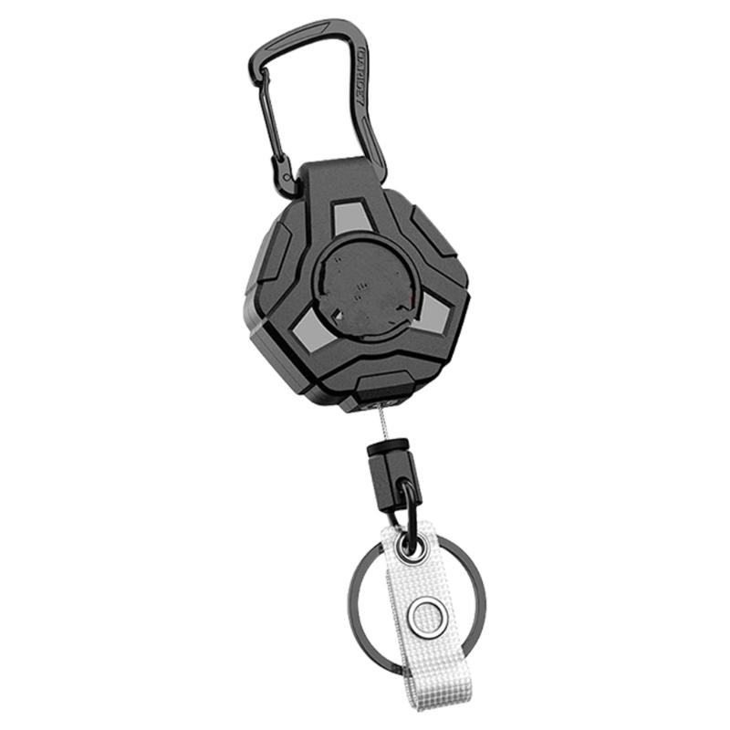 

Retractable Keychains Carabiner Badge Holder Steel Wire Rope Buckles Key Holder with Steel Retractable Cord Enduring 1