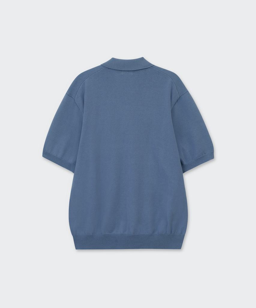 MUSINSA STANDARD Washable Supima Cotton Knitted Polo Shirt [Blue Grey]