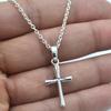 Sterling Silver Cross Necklace, Religious Jewelry Gift, Womens Christian Faith Medium Cross Pendant, Christmas Cross Gift,