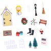 Miniature Elf Door Gnomes Set For Dollhouses Christmas Village Display Resin Craft Tabletop Decors