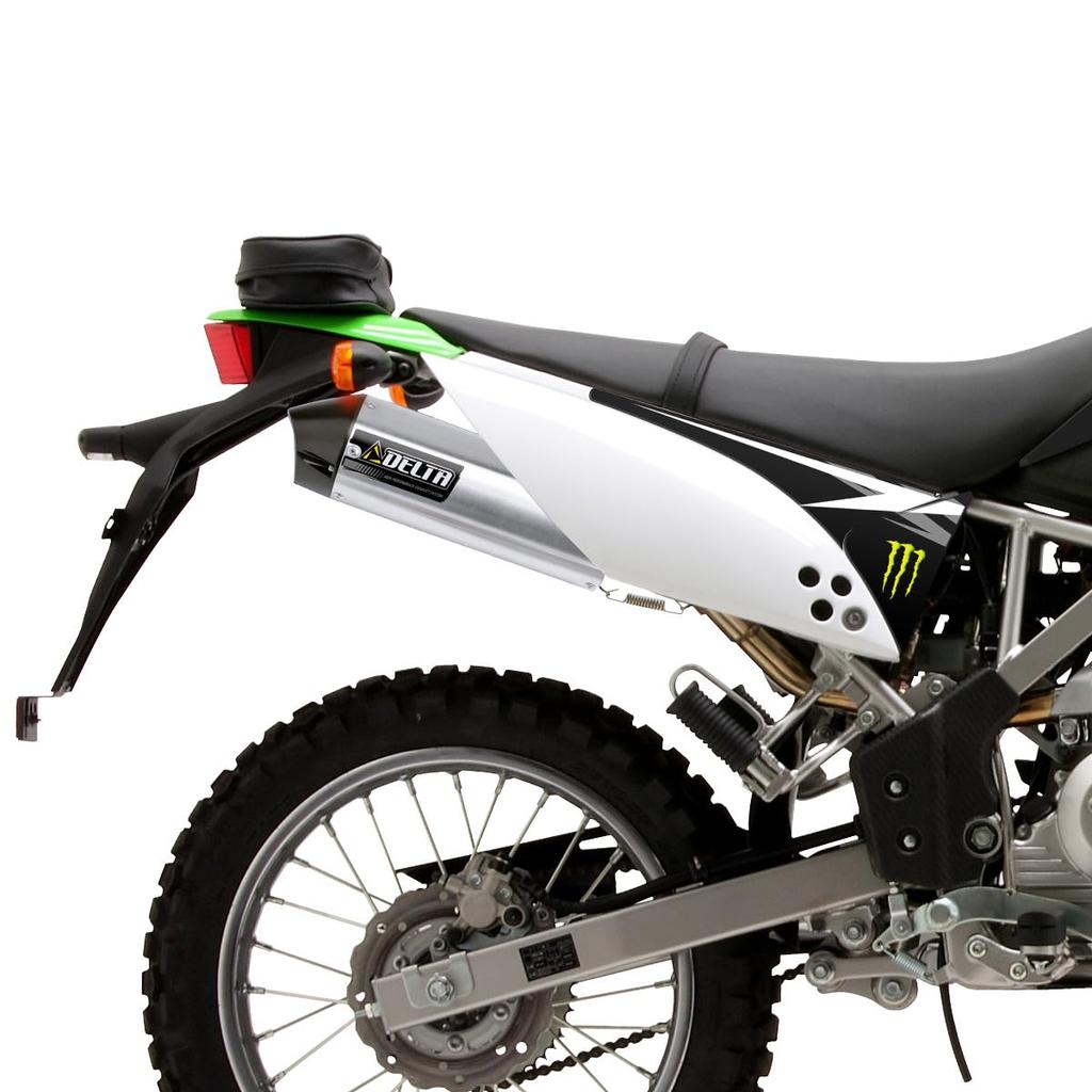 Dirtfreak KLX125 DELTA Barrel Schalldämpfer O2-Sensor kompatibel JMCA-zugelassener Schalldämpfer F3821 '10-16 4-S-zertifiziert/Straßenzulassung Slip-on