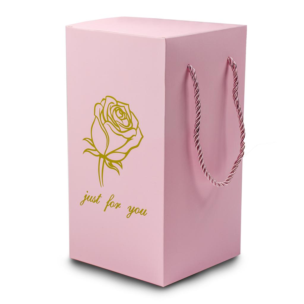 Gift eternal rose in glass shining for her girlfriend wife romantic