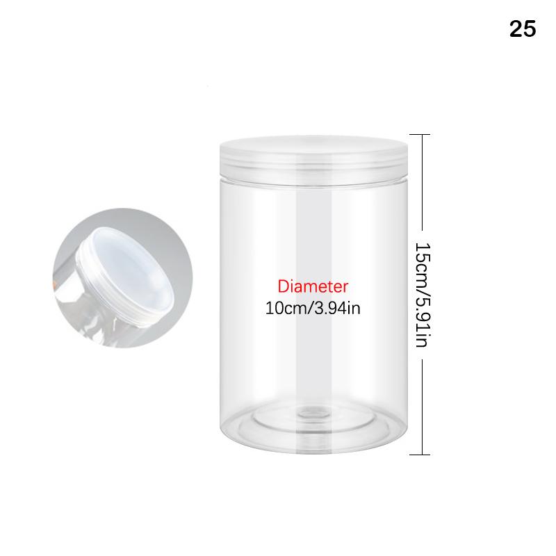 Plastic Packing Bottle Pet Clear Empty Seal Bottle Circular Bucket Storage Biscuit Jar Food Grade Sealed Cans Tank Container