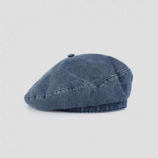 Lady Casual Denim Cap French Beret Artist Beret Hat Beanie Retro Denim Beret Hat
