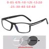 Myopia Photochromic Prescription Eyeglasses Women Men Brand Designer Anti Blue Rays Square Nearsighted Glasses -0.5 -0.75 To -6