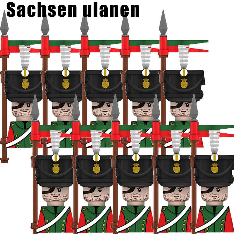 Kids Toys Napoleonic Wars Building Blocks 10pcs/lot Fusilier Lancer Soldiers Mini Action Figures Toys For Kids Christmas Gifts