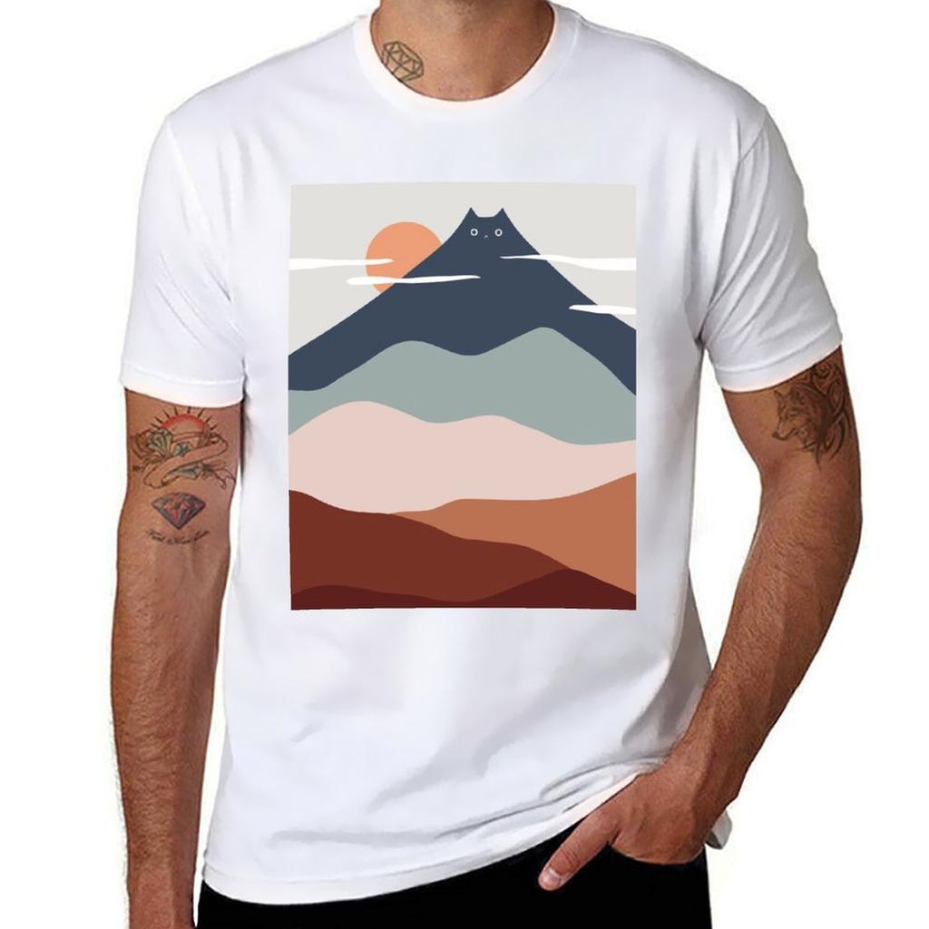 Cat Landscape 21 T-Shirt All Match Basic Short Sleeve Top