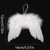 5Pcs White Feather Angel Wings Hanging Christmas Tree Ornaments  Christmas Tree Decor