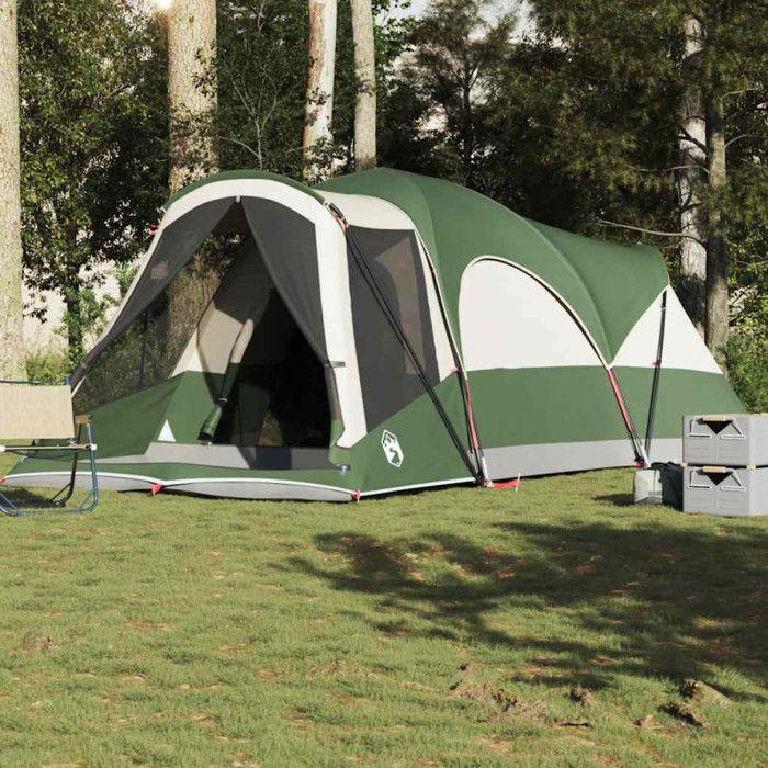 Tente familiale tunnel 8 personnes vert imperméable