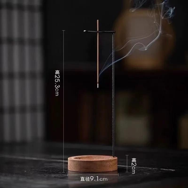 Creative Upside Down Incense Burner Incense Stick Holder Wooden Round Incense Tray Ornament Bedroom Home Yoga Decoration Crafts