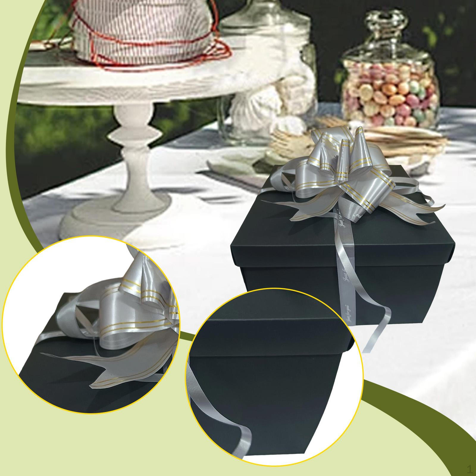 

Five Layer Gift Box Photo Album Multipurpose DIY with Ribbon, Snack for Lipstick, Earrings, black and gray