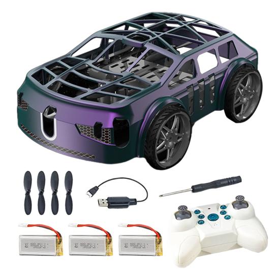 2-In-1 Remote Mini RC Flying Car with Control Drone Car Toy LED Lights Easy Fly Remote