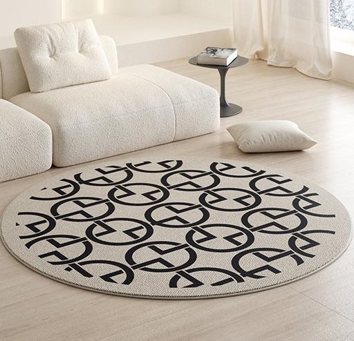 

Luxury Round Carpet for Living Room Bedroom Thick Plush Fluffy Soft Floor Mat Simple Decor Study Rug 80x80CM