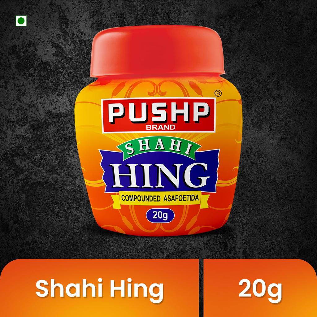 Pushp Shahi Hing Strongest Asafoetida Powder 20g Intense Aroma For Indian Curry Tempering Authentic Flavor Blend Pack Of 1