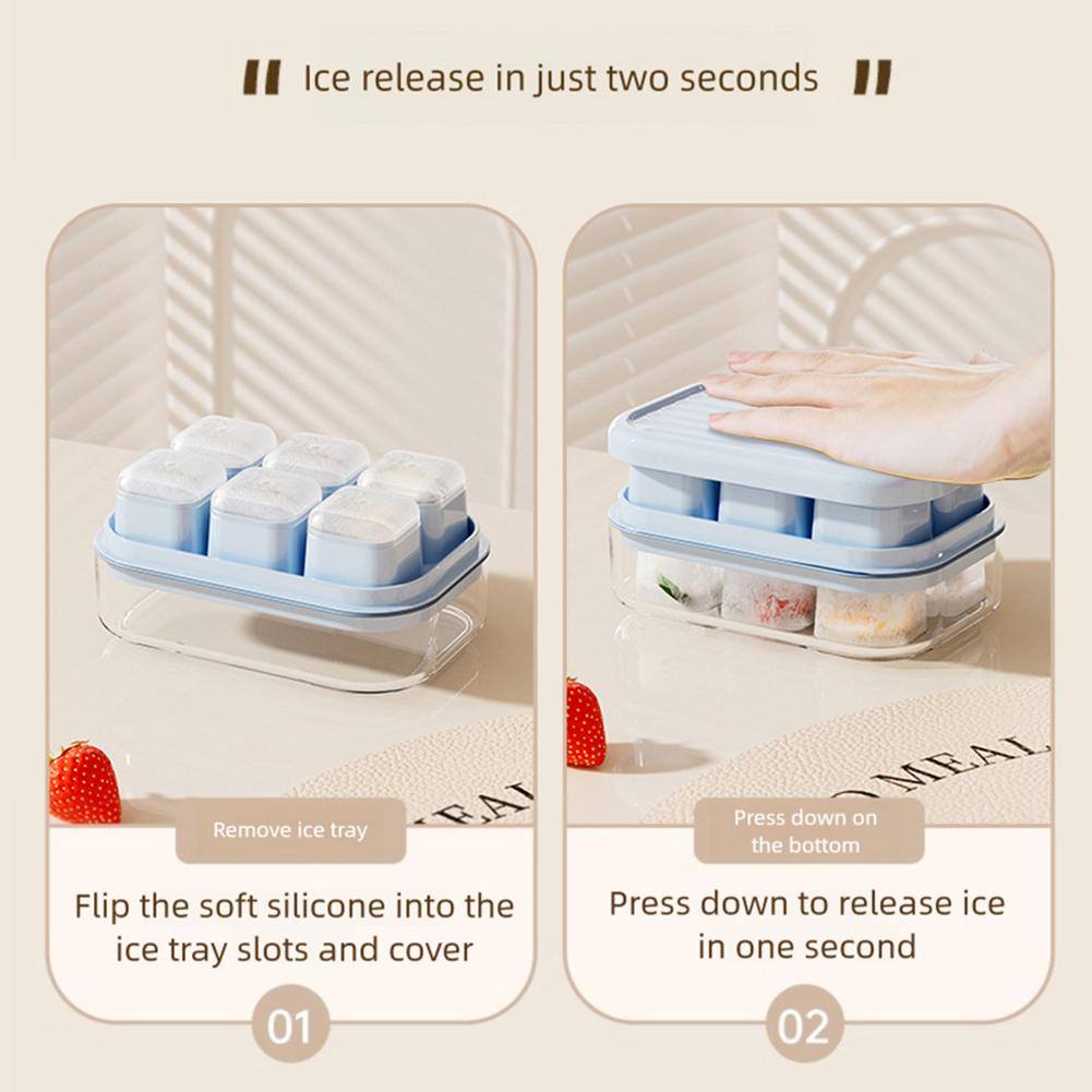 Stackable Ice Tray With Lid For Refrigerator Ice Storage Premium Food-Grade Safety Ice Tray For Perfect Party Beverage Solution
