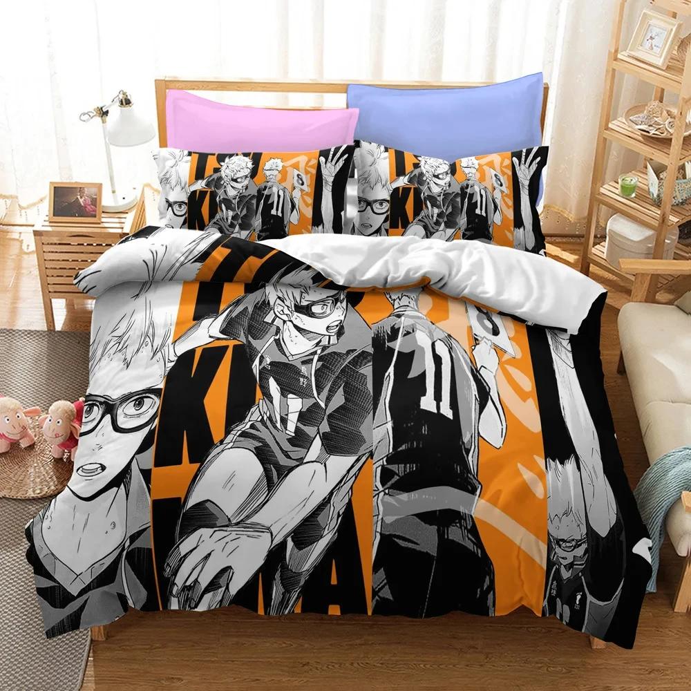 3D Print Anime Volleyball Haikyuu Bedding Set Duvet Cover Bed Set Quilt Cover Pillowcase Comforter King Queen Size Boys Adult