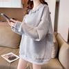 VGSAPRLEY Long Crew Pullover Loose Plus Korean Solid VG26 Women's Sweatshirt, Sleeve, Neck, Sweatshirt, Embroidered, Fit, Sizes, Casual, Simple,