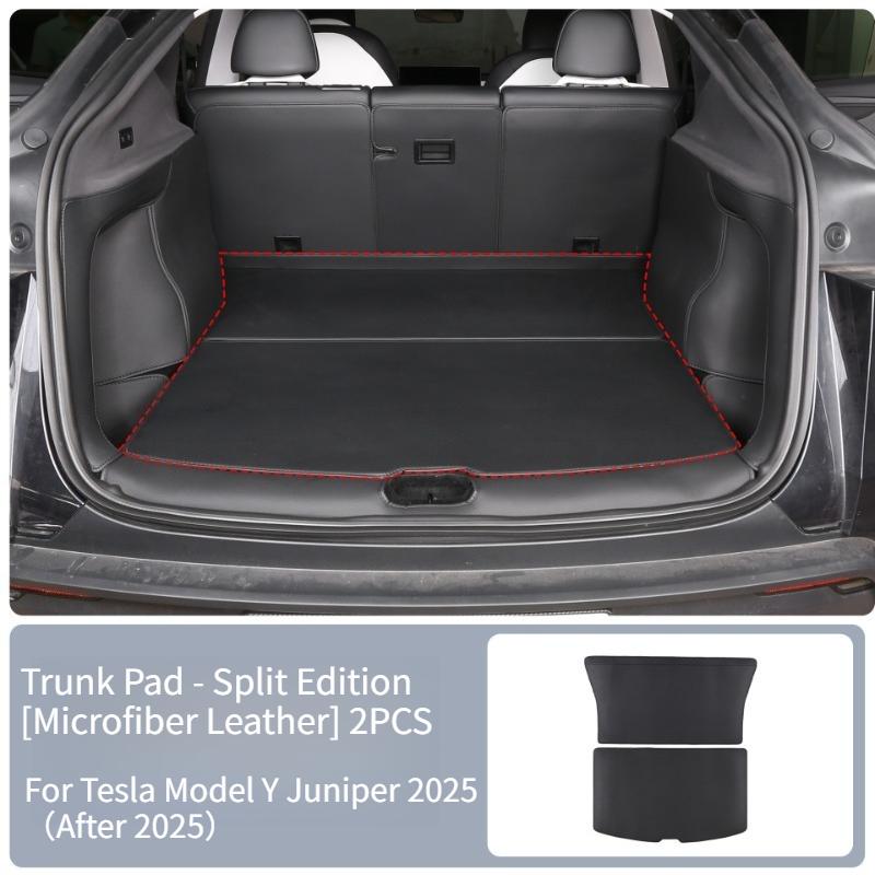 Rear Trunk Both Side Guards for Tesla Model Y Juniper 2025 PU Leather Surface Corner Protection Cover Cargo Liner Anti-dirty Pad