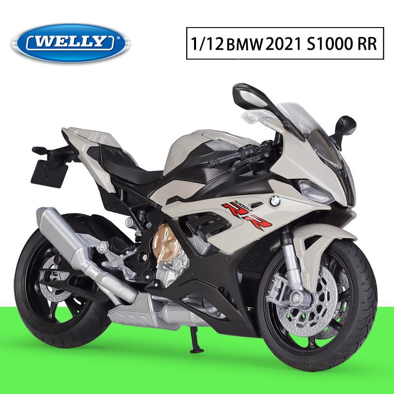 Welly BMW 2021 S1000RR Legierungs-Motorradmodell im Maßstab 1:12, Druckguss-Metallspielzeugfahrzeuge, Motorradmodell, hohe Simulationskollektion, Geschenke für Kinder