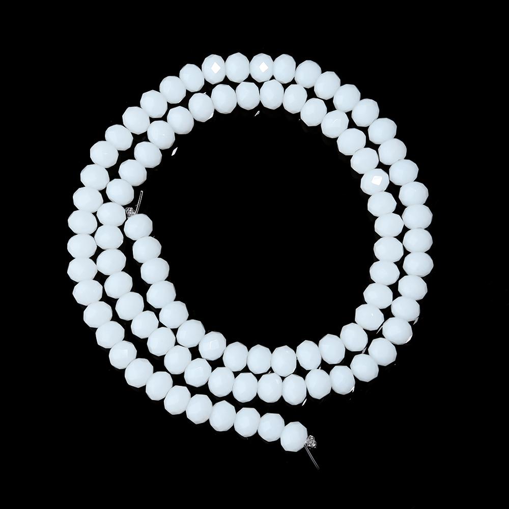3 4 6 8 10mm Faceted Crystal Beads Porcelain White Glass Beads Loose Beads For Jewelry Making DIY Bracelets Necklace Accessories