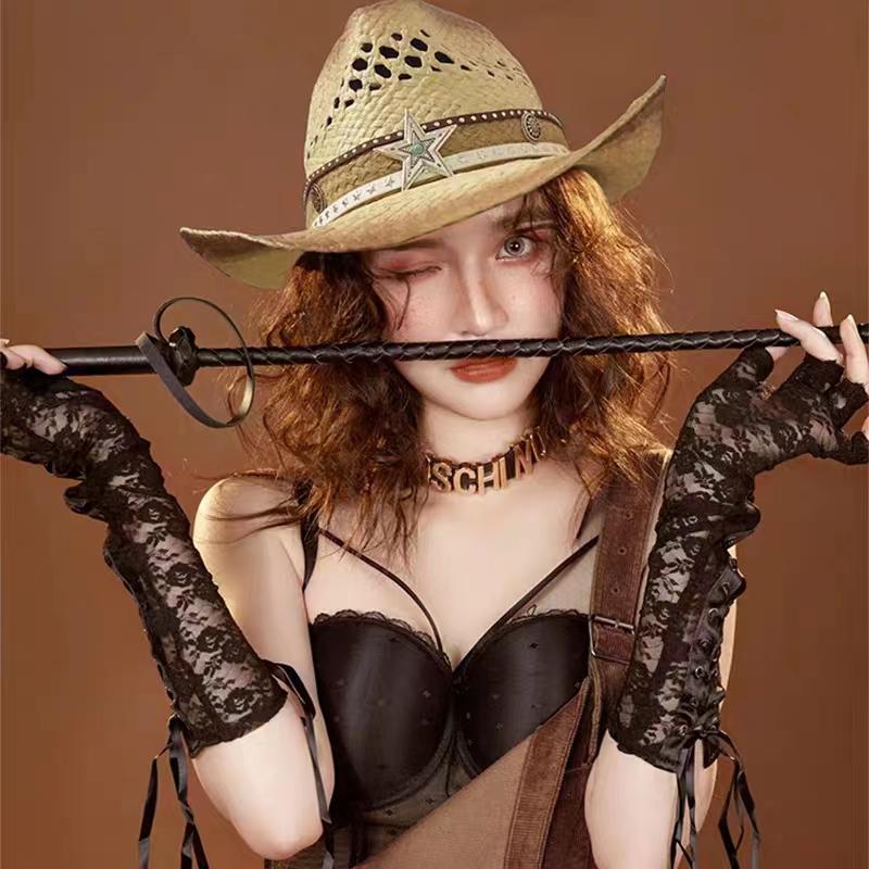 My Extreme Outdoor Activities Women's Summer Hat Cowgirl Hat Couple Straw Cowboy Hat Shade Straw Hat Wide Brim Bendable Top Hat Sun Protection Hat