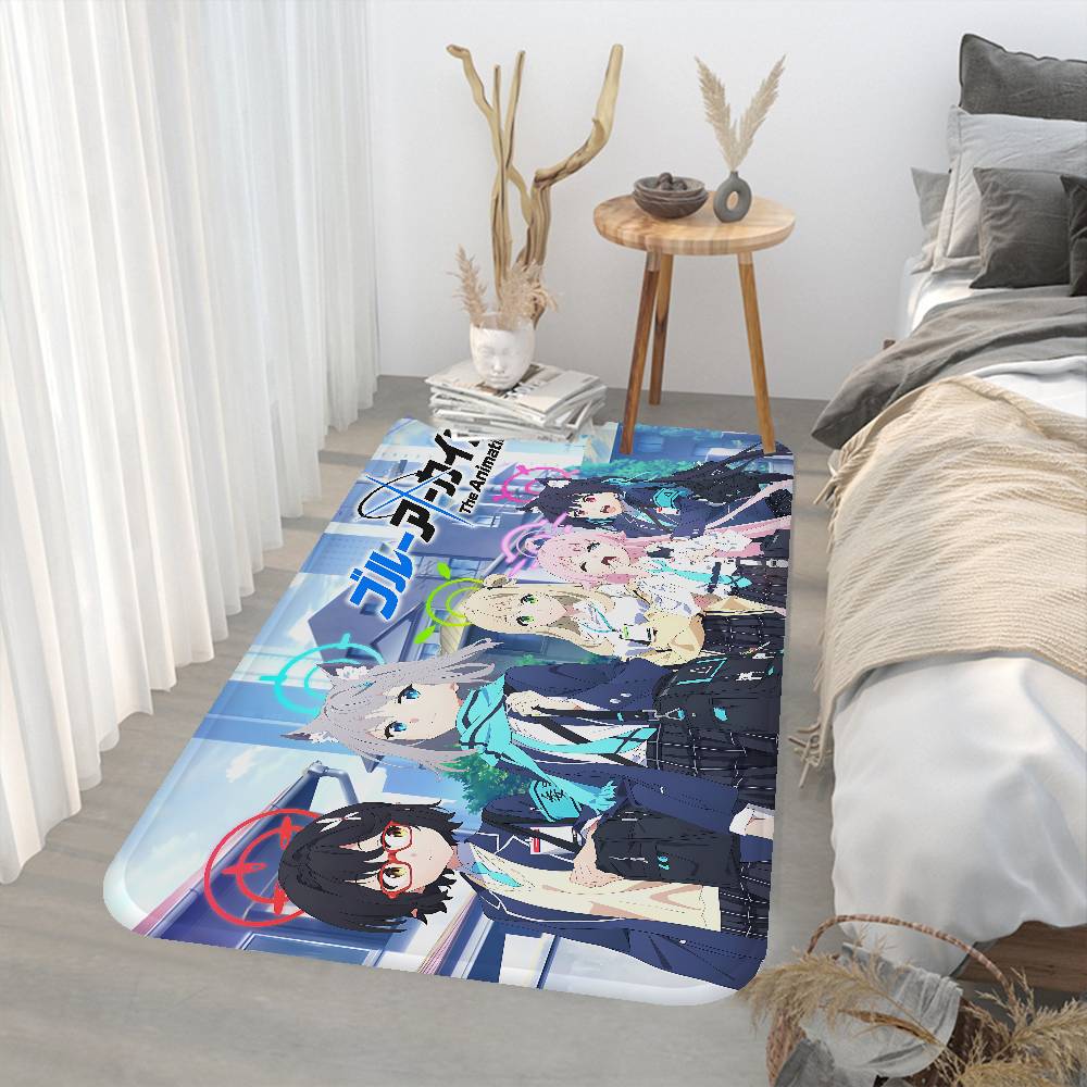 Fashion Game Blue Archive Floor Mat INS Style Soft Bedroom Floor House Laundry Room Mat Anti-skid Household Carpets