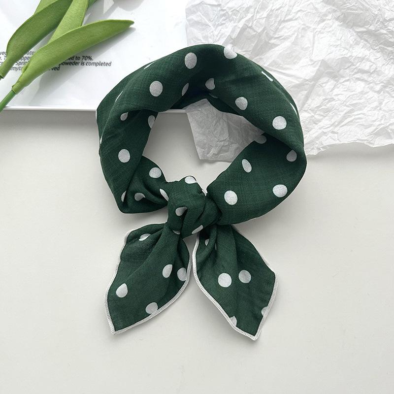 Cotton And Linen Small Square Scarf, Women'S Small Fresh Floral Temperament, Neck Protection, Small Scarf, Headband, Headscarf, Silk Scarf.