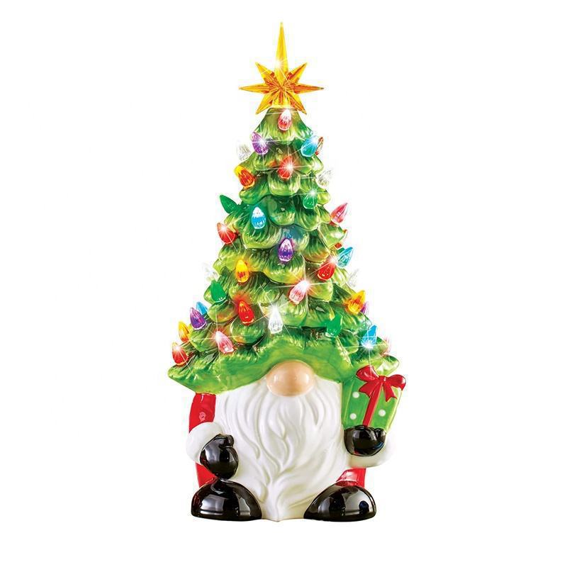 Tiktok Hot Selling Home Decorations for Christmas New Products Christmas Resin Gnome With Light зелёный