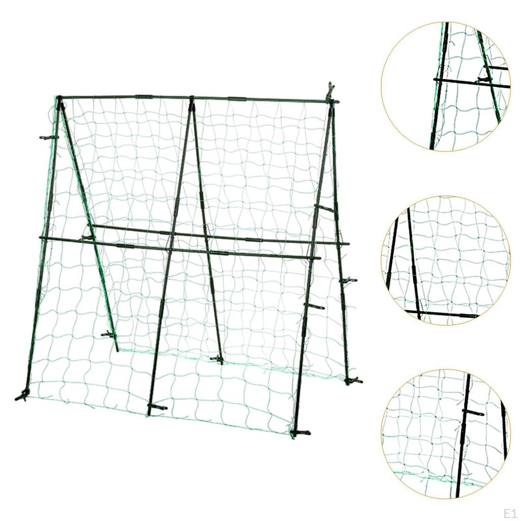 Cucumber Trellis A Frame Garden 47.24inchx47.24inch Metal Grow Support with Netting for