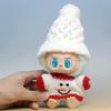 White Knit Hat + Christmas Snowman Doll Clothes