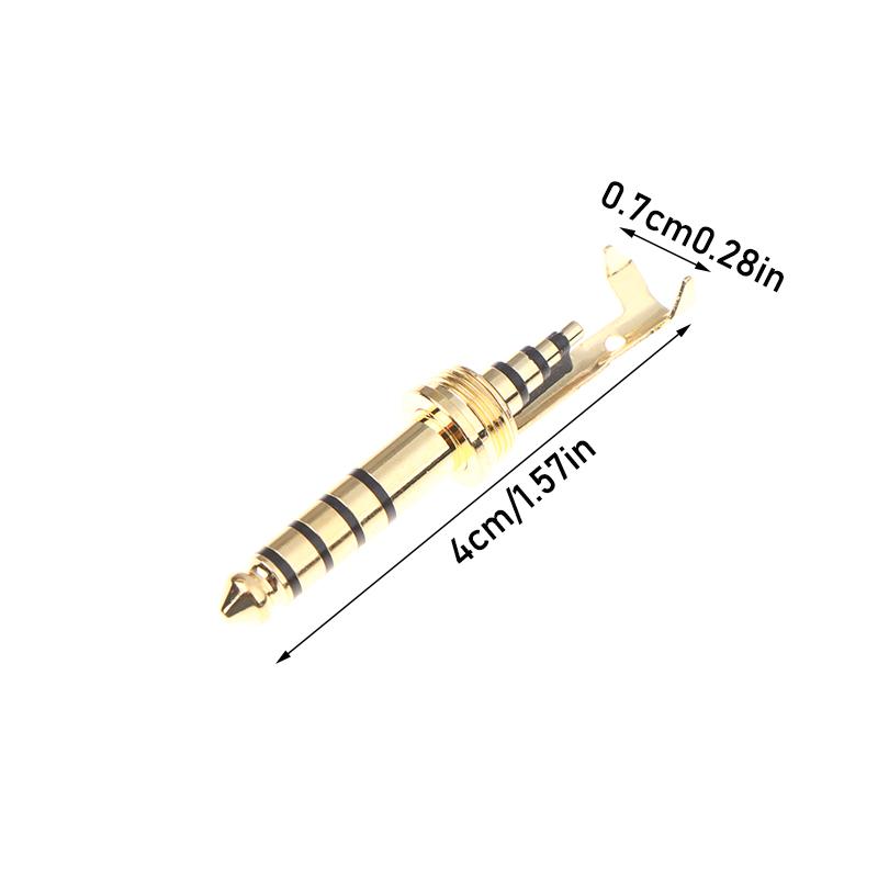 HIFI 4.4MM 5Pole Balanced Audio Plug Copper Rhodium Plated with Clip for Custom Studio Headphones